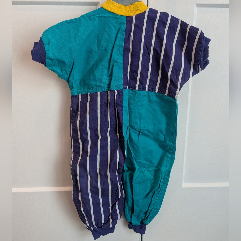 VINTAGE 70s 80s Circo Colorful Retro Striped Kids One Piece Romper Hip-hop 24 Mo - Picture 8 of 8